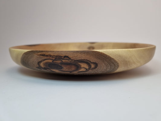 Walnut Low Bowl With Bark (22cm)